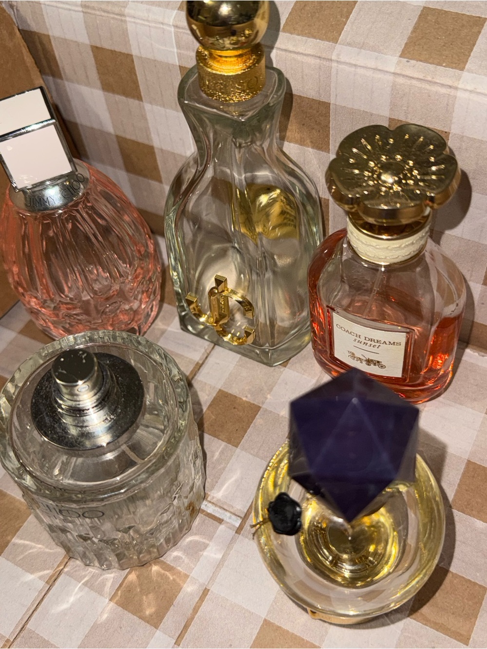 Luxury Empty Perfume Bottle Lot 5 Jimmy Choo Coach Viktor & Rolf Decor crafts - Picture 2 of 9
